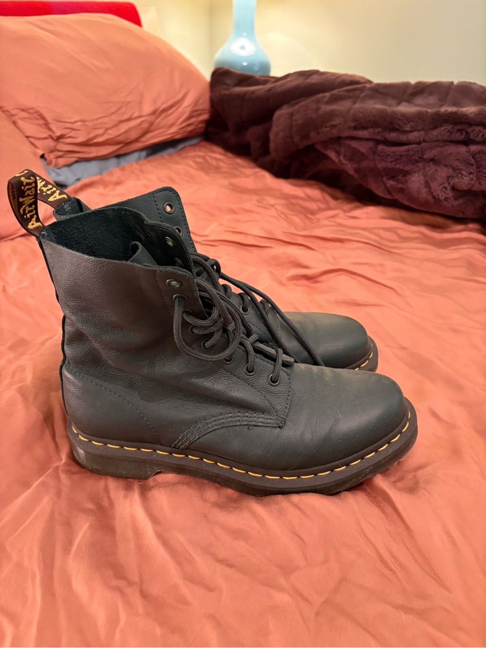 Dr. Marten Green Soft Leather Lace-up Boots